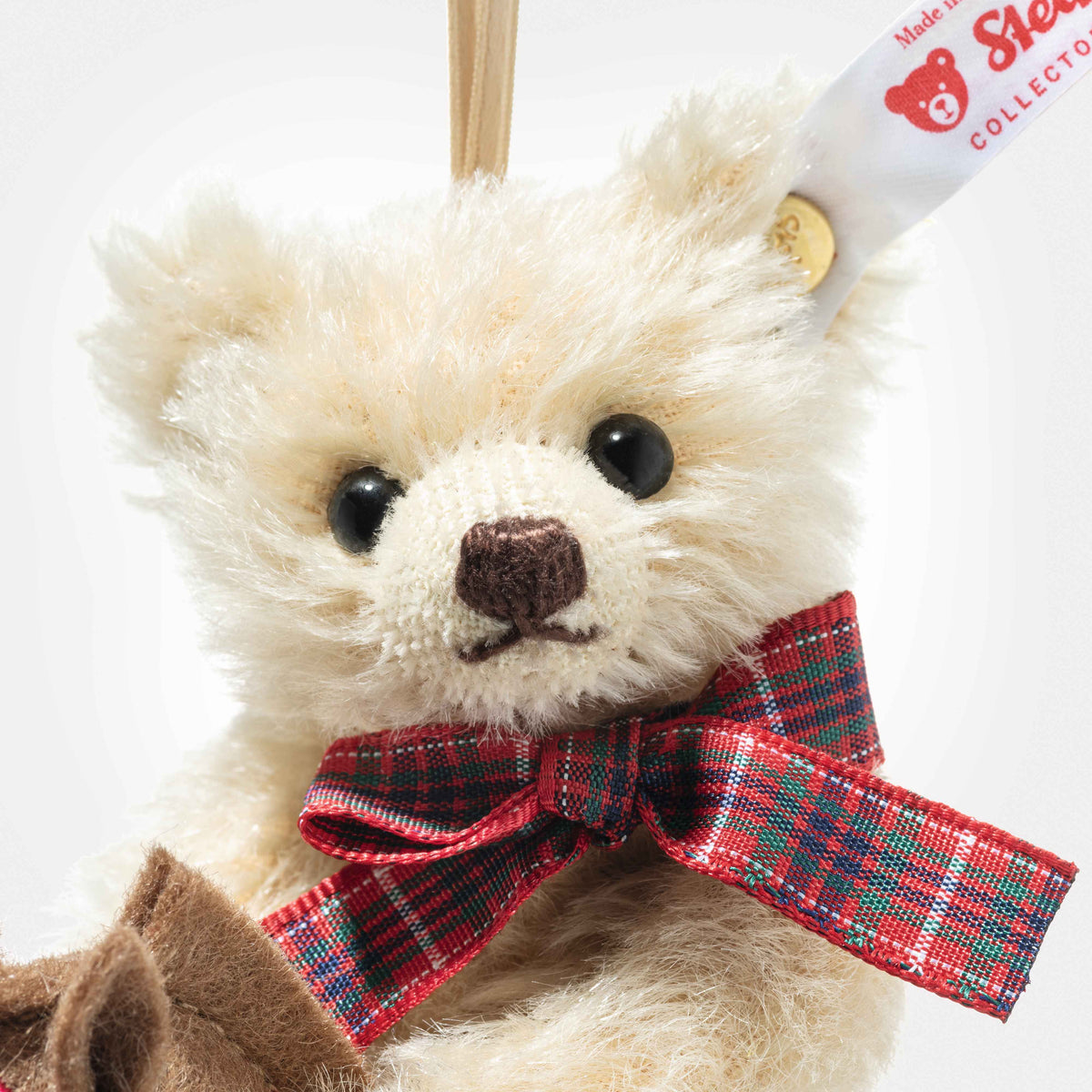 Steiff Teddybär Ornament auf Steckenpferd- 11cm (007651) Neu