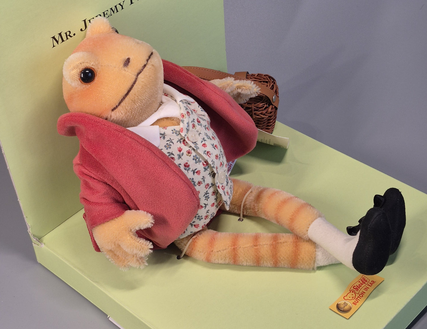 Steiff Rarität Beatrix Potter Mr. Jeremy Fischer™, 18cm, neuwertig, (354243)