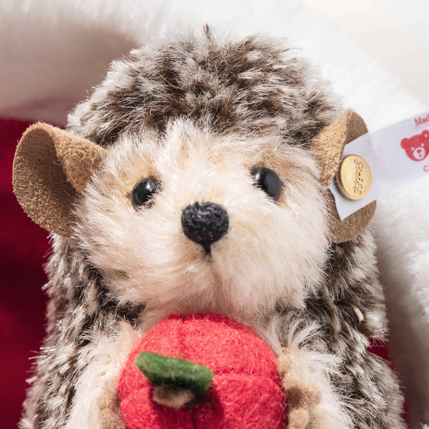 Steiff Igel und Teddybär in Weihnachtsmütze - 14cm - (005770) - Neu -