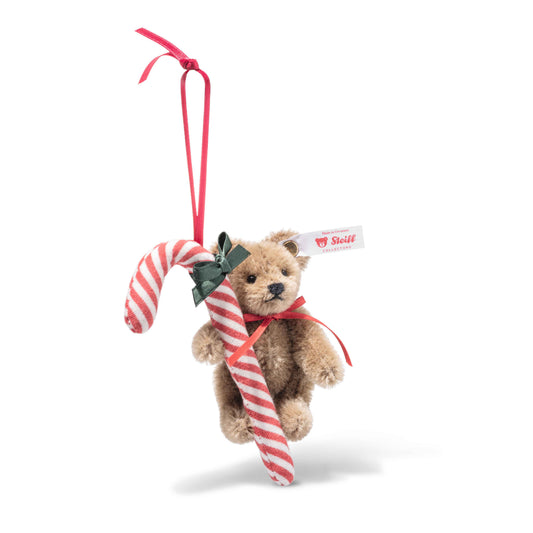Steiff Teddybär mit Zuckerstange Ornament - 8cm - (005817) - Neu -