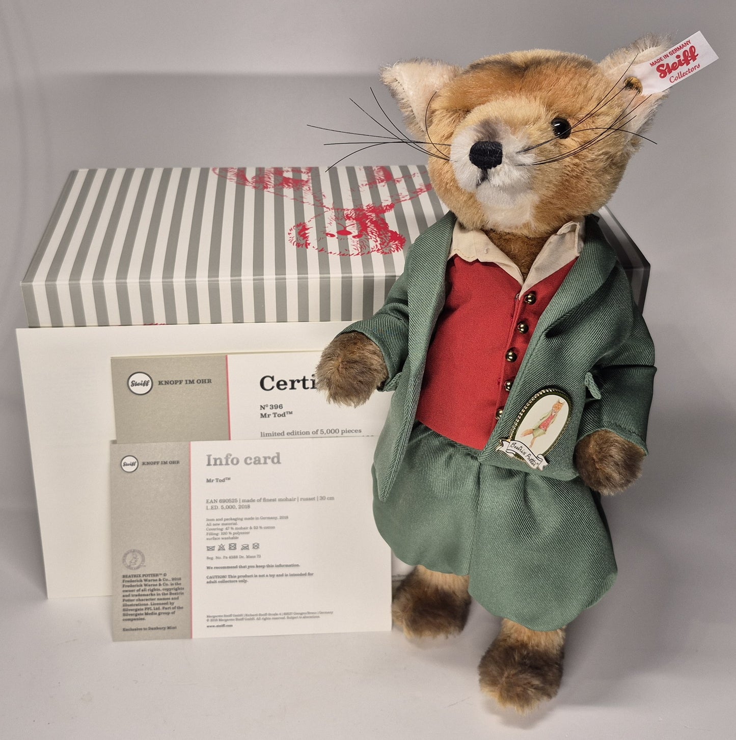 Steiff 690525 Mr. Tod™, Danbury Mint, 30cm, selten, lim. (2018)