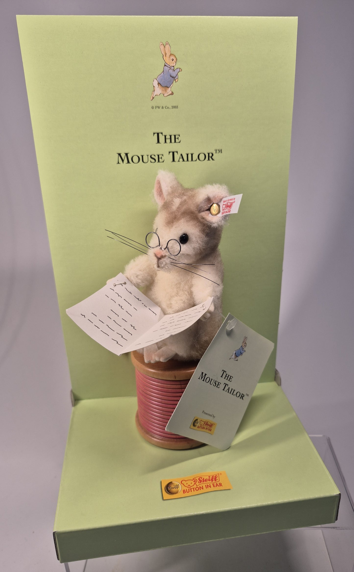 Steiff Rarität Beatrix Potter Der Schneider Mäserich, 17cm, neuwertig, (354236) ARCHIV