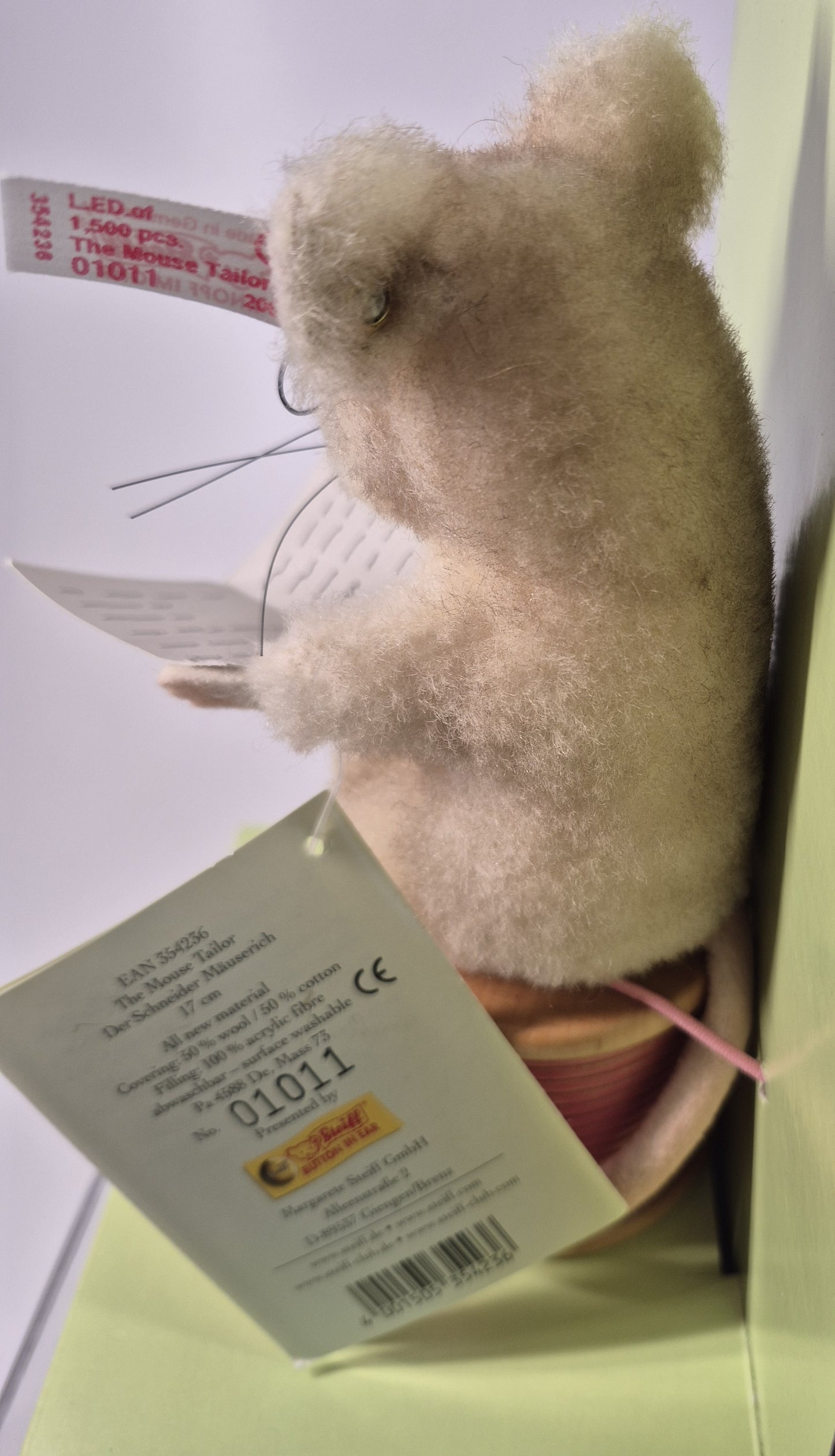 Steiff Rarität Beatrix Potter Der Schneider Mäserich, 17cm, neuwertig, (354236) ARCHIV