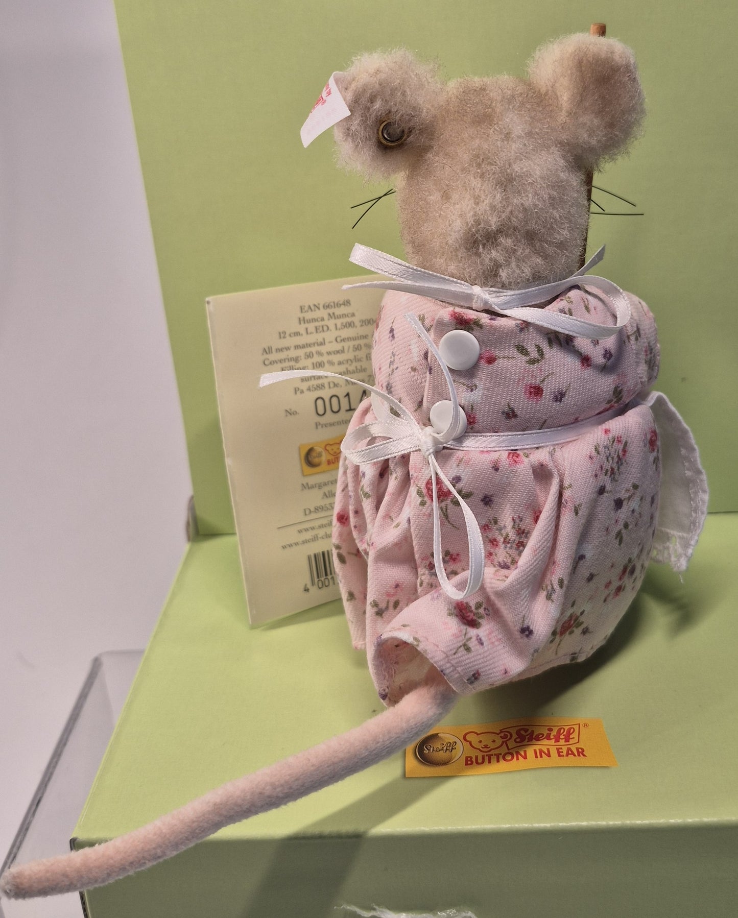 Steiff Rarität Beatrix Potter Hunca Munca Maus, 12cm, neuwertig, (661648)