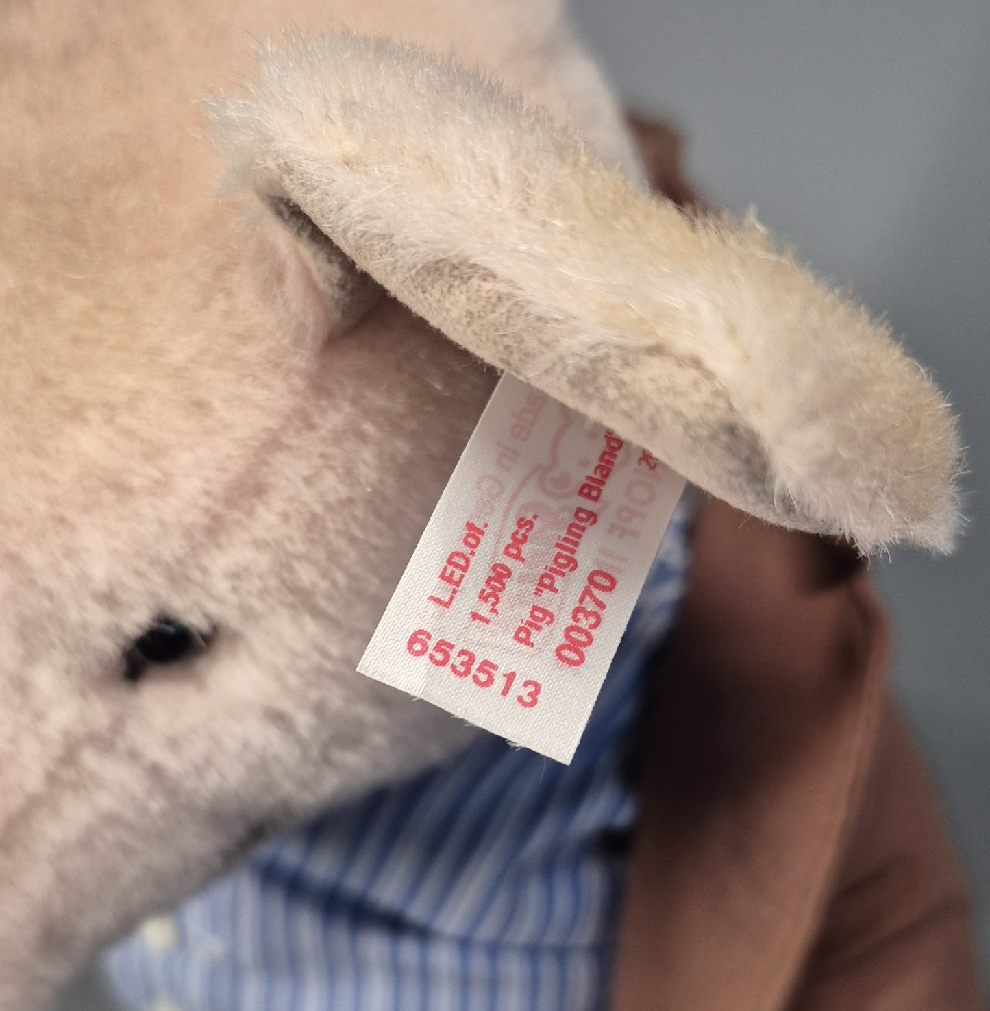 Steiff Rarität Beatrix Potter Pigling Bland™, 33cm, neuwertig, (653513) ARCHIV
