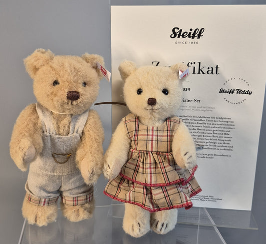 Steiff Teddybären Ben und Mila Geschwisterset - 16cm - limitiert (007170)