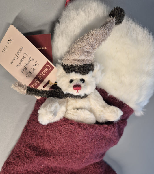 Charlie Bears, Weihnachtsstrumpf Berry Red, Isabell Lee, 33cm, CB1251604,(2015)