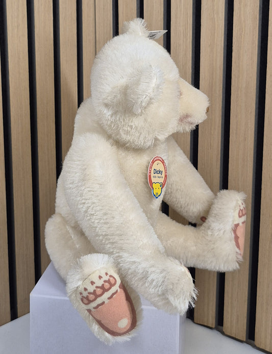 Steiff Dicky Bär Replika - weiß - 30cm - Musterstück - Neuwertig - (B2)