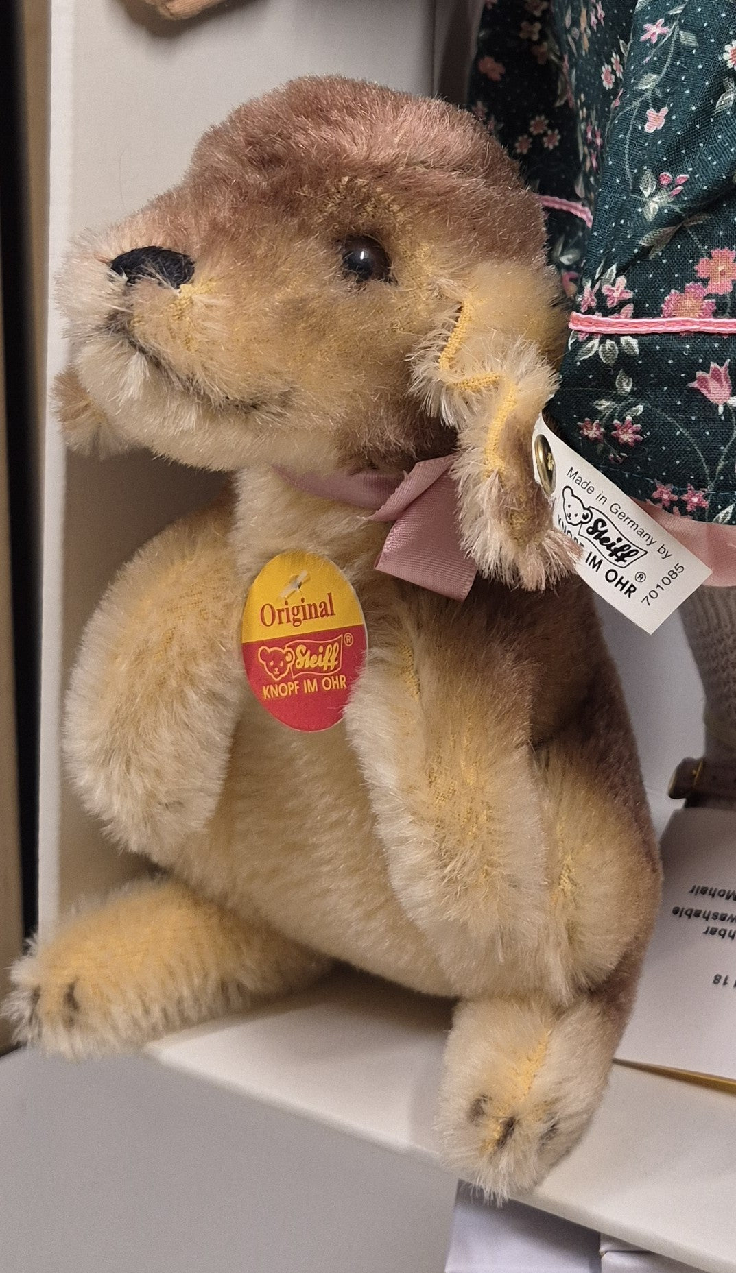 Steiff Puppe Anna mit Hund - 1993 - 43cm - (701085) - Neuwertig - limitiert
