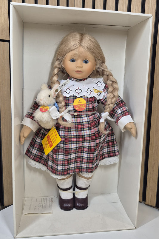 Steiff Puppe Else mit Häschen - 1992 - 43cm - (701030) - Neuwertig -