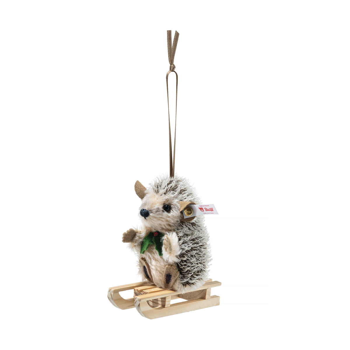 Steiff Igel Ornament mit Schlitten - 11cm (684135) Neu